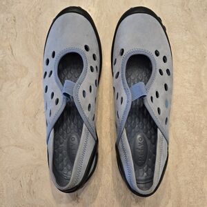 Privo Blue Ultrasuade Flats with Black Trim